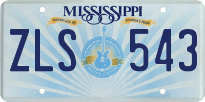 MS license plate ZLS543