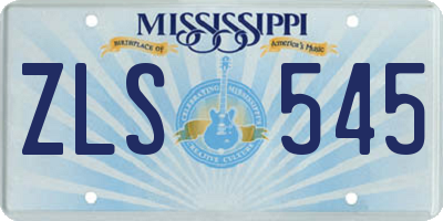 MS license plate ZLS545
