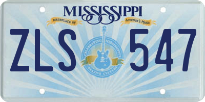 MS license plate ZLS547