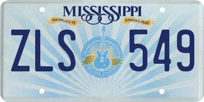 MS license plate ZLS549