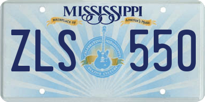 MS license plate ZLS550