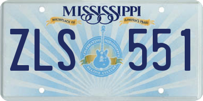 MS license plate ZLS551