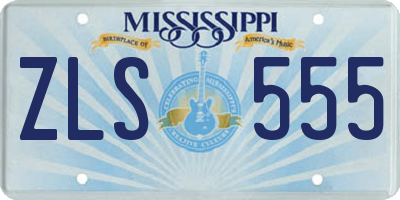 MS license plate ZLS555
