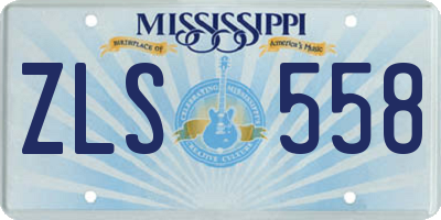 MS license plate ZLS558