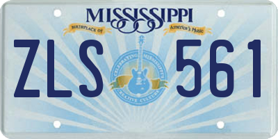 MS license plate ZLS561