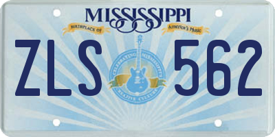 MS license plate ZLS562