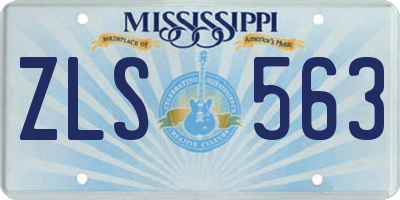 MS license plate ZLS563