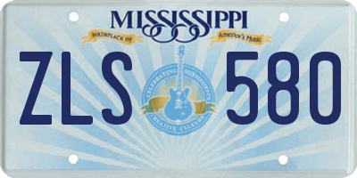 MS license plate ZLS580