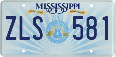MS license plate ZLS581