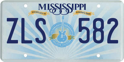 MS license plate ZLS582