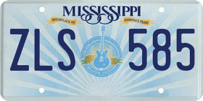 MS license plate ZLS585