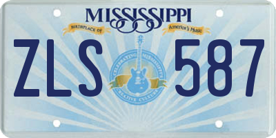 MS license plate ZLS587
