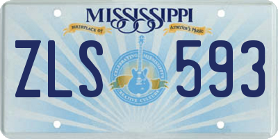 MS license plate ZLS593