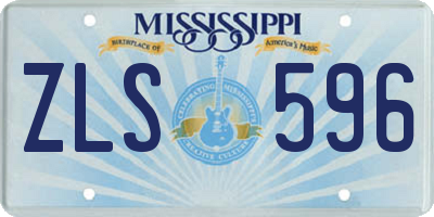 MS license plate ZLS596