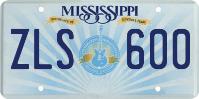 MS license plate ZLS600