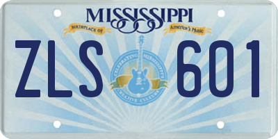 MS license plate ZLS601