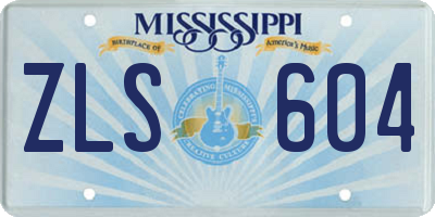 MS license plate ZLS604