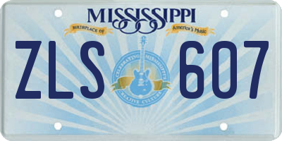 MS license plate ZLS607