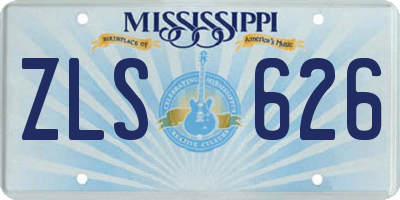 MS license plate ZLS626