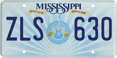 MS license plate ZLS630
