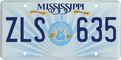 MS license plate ZLS635