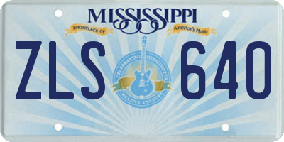 MS license plate ZLS640