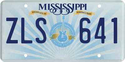 MS license plate ZLS641