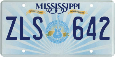 MS license plate ZLS642