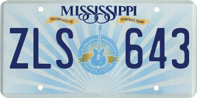 MS license plate ZLS643