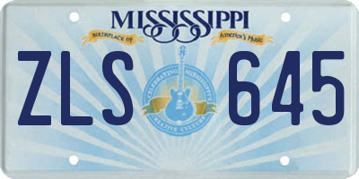 MS license plate ZLS645