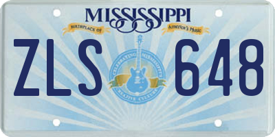 MS license plate ZLS648