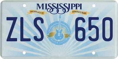 MS license plate ZLS650