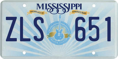 MS license plate ZLS651