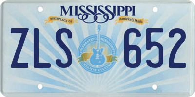 MS license plate ZLS652