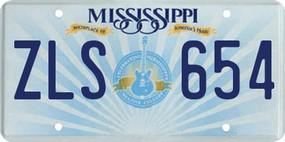 MS license plate ZLS654