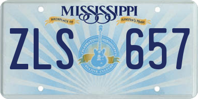 MS license plate ZLS657
