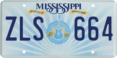 MS license plate ZLS664