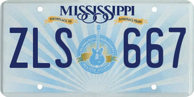 MS license plate ZLS667