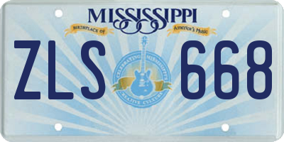 MS license plate ZLS668