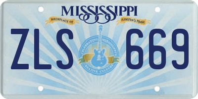 MS license plate ZLS669