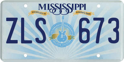 MS license plate ZLS673