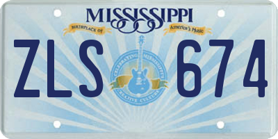 MS license plate ZLS674