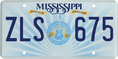 MS license plate ZLS675