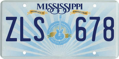 MS license plate ZLS678