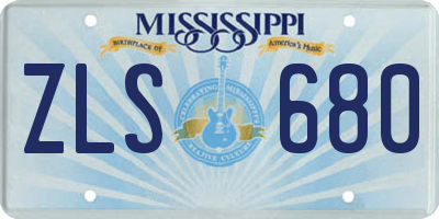 MS license plate ZLS680