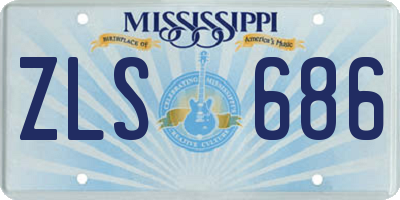 MS license plate ZLS686