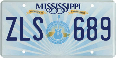 MS license plate ZLS689