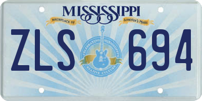 MS license plate ZLS694