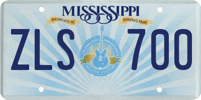 MS license plate ZLS700