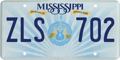 MS license plate ZLS702